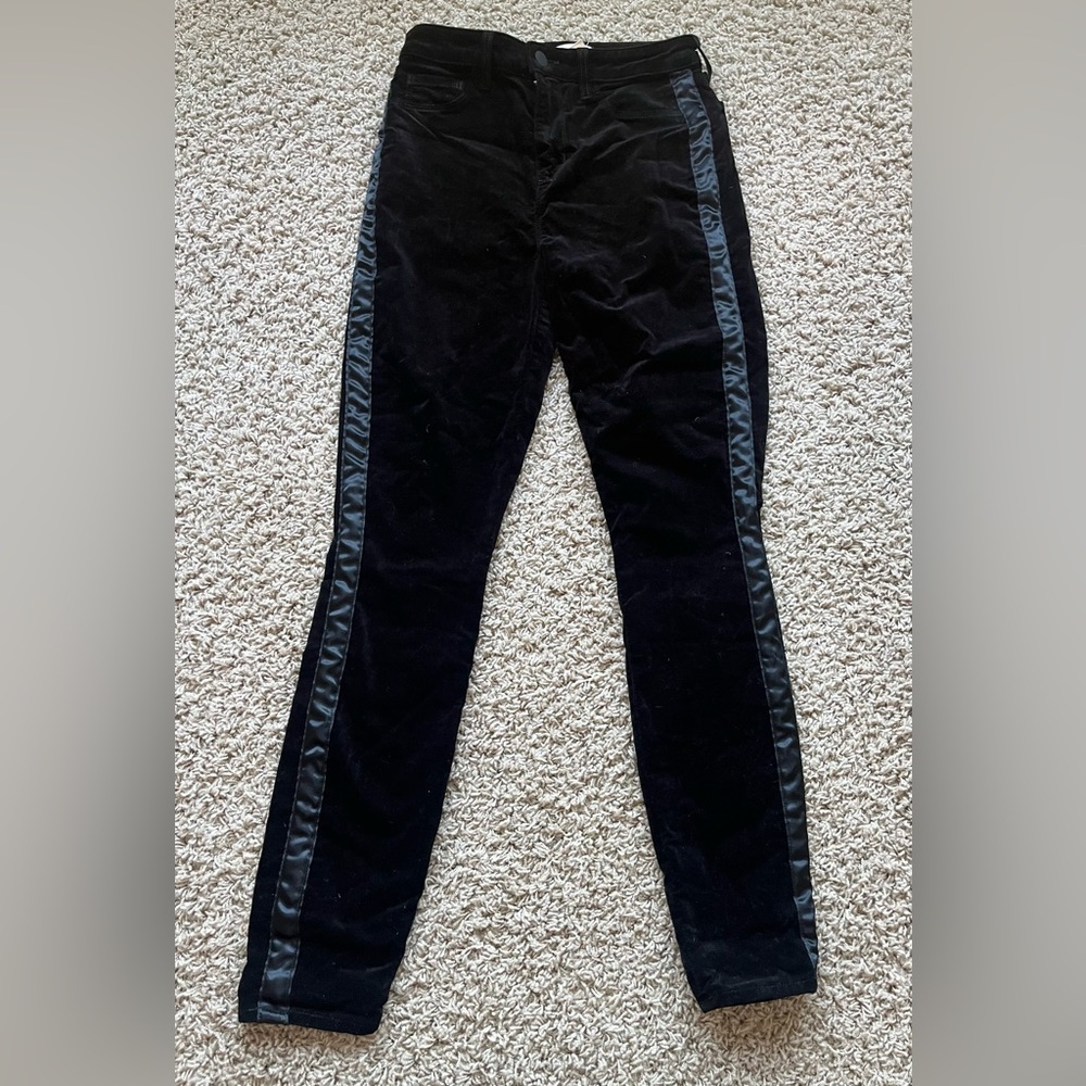 L’agence black velvet tuxedo pants